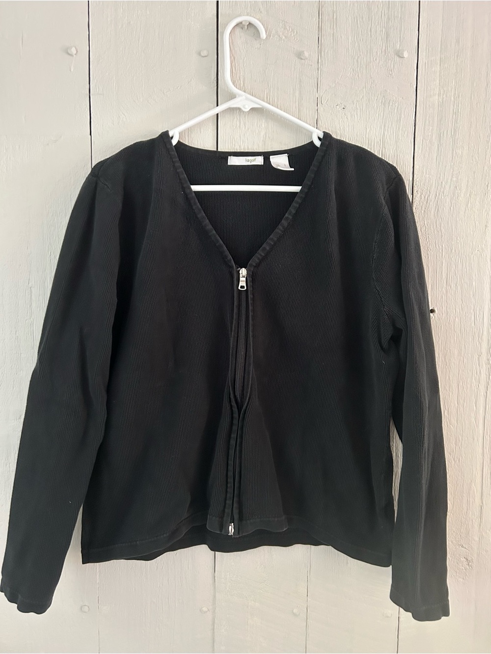Liz Golf Black Zip-Front Women's Sweater